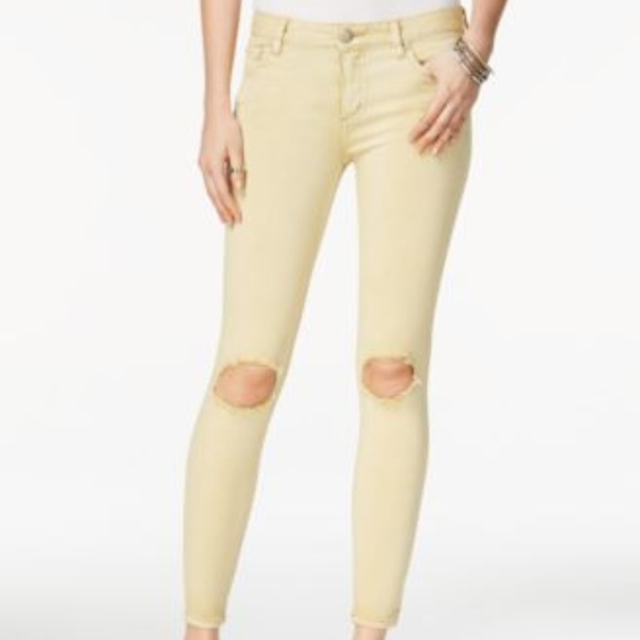 YELLOW FREE PEOPLE JEANS- brand new - Picture 1 of 4